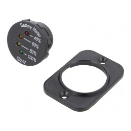 Voltmetru LED Negru 7-33V pentru Panou | Electronic-mag.ro | Componente Electronice