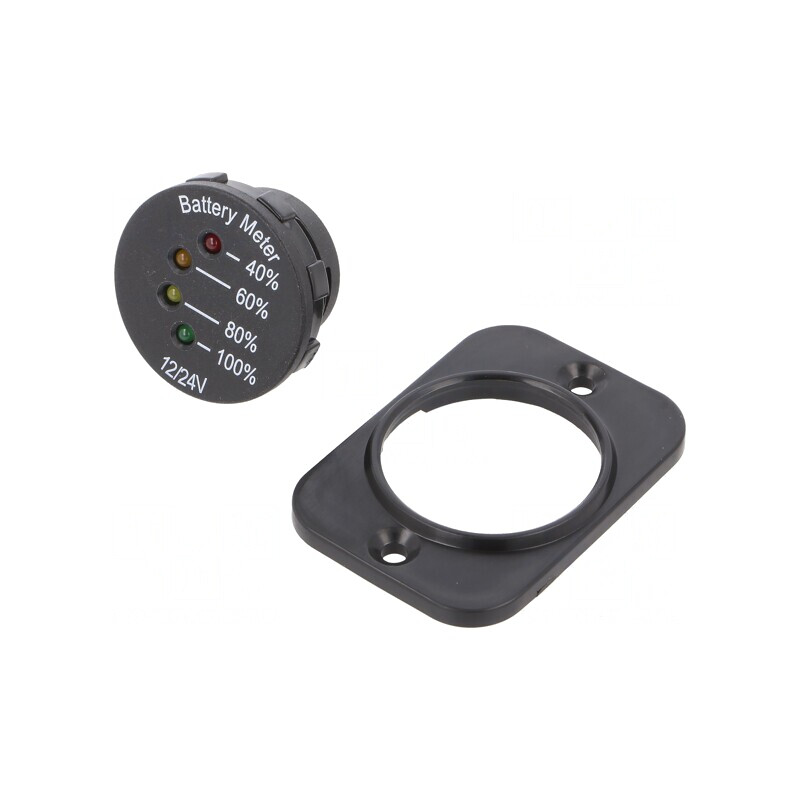 Voltmetru LED Negru 7-33V pentru Panou | Electronic-mag.ro | Componente Electronice