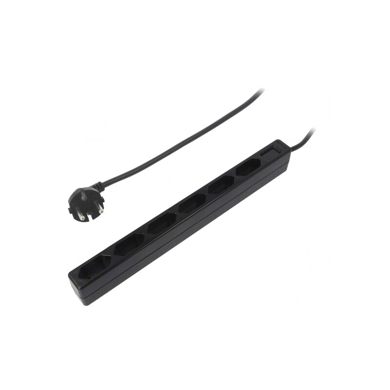 Prelungitor 6 Prize Negru 250VAC 15A | Electronic-mag.ro | Componente Electronice