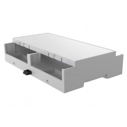 Carcasă pentru șină DIN gri, 90x142x32mm, 8 module | Electronic-mag.ro | Componente Electronice