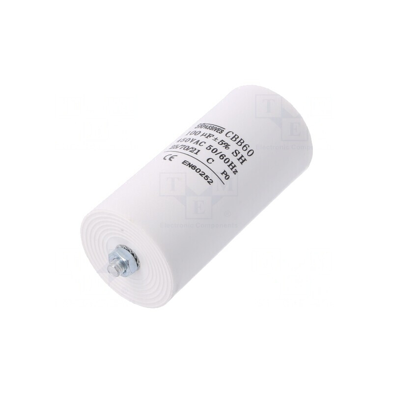 Condensator 100uF 450V 60x120mm 6,3mm Conectori | Electronic-mag.ro | Componente Electronice