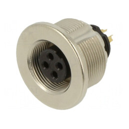 Conector M9 Mamă Aurit 125V IP67 4 Pin Drept | Electronic-mag.ro | Componente Electronice