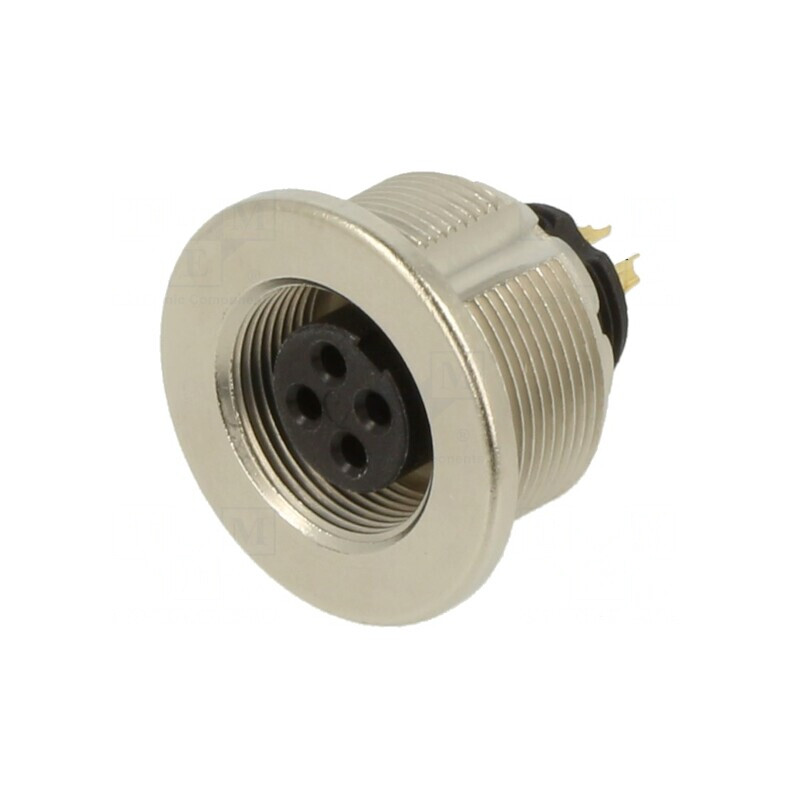 Conector M9 Mamă Aurit 125V IP67 4 Pin Drept | Electronic-mag.ro | Componente Electronice