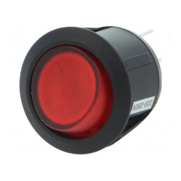 Comutator Basculant DPST ON-OFF 10A 250VAC Roșu cu Lumină Neon 230V | Electronic-mag.ro | Componente Electronice