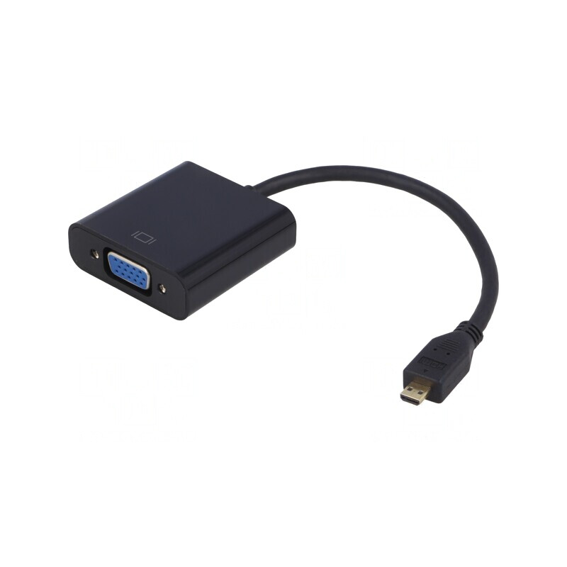 Convertor D-Sub la micro HDMI 200mm Negru | Electronic-mag.ro | Componente Electronice