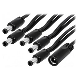 Cablu Alimentare DC 5,5/2,5 mm 2x0,5mm2 Mufă-Soclu Drept x5