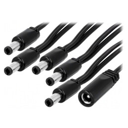 Cablu Alimentare DC 5,5/2,5 mm 2x0,5mm2 Mufă-Soclu Drept x5 | Electronic-mag.ro | Componente Electronice