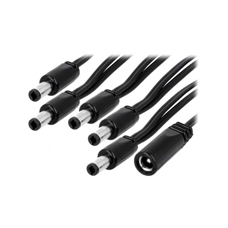 Cablu Alimentare DC 5,5/2,5 mm 2x0,5mm2 Mufă-Soclu Drept x5 | Electronic-mag.ro | Componente Electronice