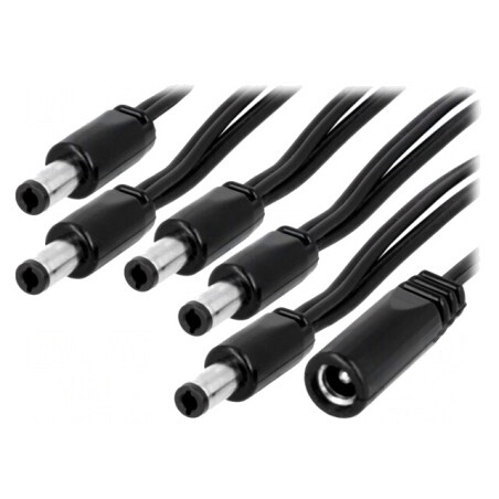 Cablu Alimentare DC 5,5/2,5 mm 2x0,5mm2 Mufă-Soclu Drept x5 | Electronic-mag.ro | Componente Electronice