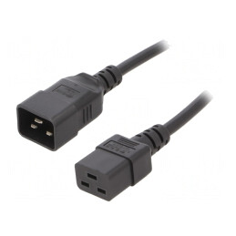 Cablu Alimentare 3m IEC C19 Mamă la IEC C20 Tată 16A Negru | Electronic-mag.ro | Componente Electronice