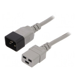 Cablu Alimentare IEC C19-C20 PVC 3m Gri 16A 250V | Electronic-mag.ro | Componente Electronice