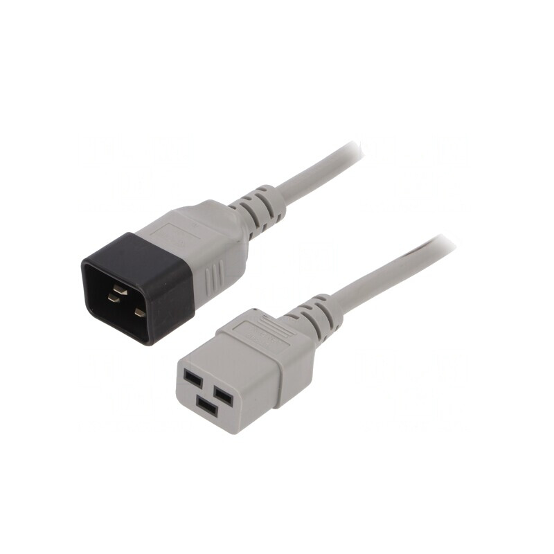 Cablu Alimentare IEC C19-C20 PVC 3m Gri 16A 250V | Electronic-mag.ro | Componente Electronice