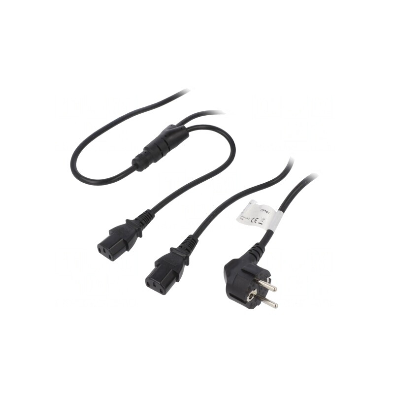 Cablu de Alimentare 1,5m Negru 10A 250V CEE 7/7 la IEC C13 x2 | Electronic-mag.ro | Componente Electronice Cablu de Alimentare 1,5m Negru 10A 250V CEE 7/7 la IEC C13 x2 | Electronic-mag.ro | Componente Electronice