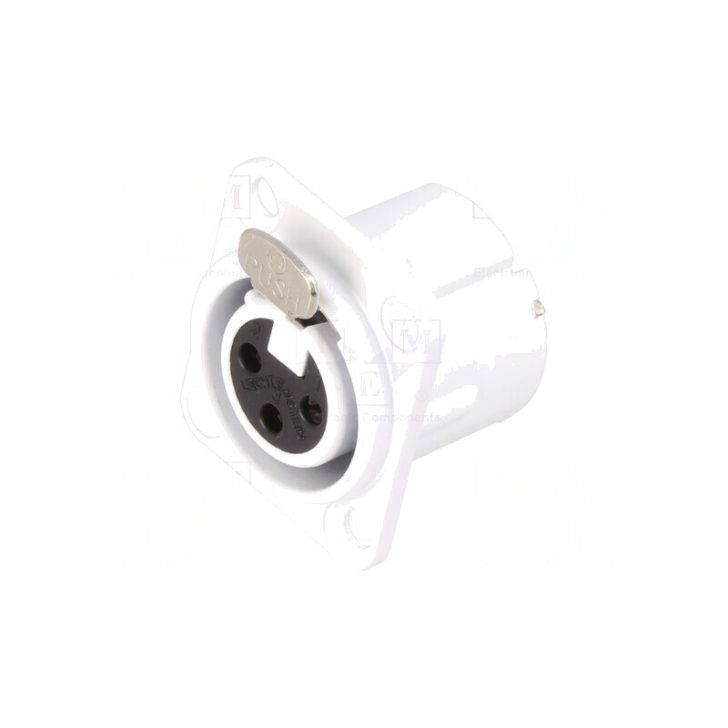 Soclu XLR Mamă 3 Pini Alb 16A 19x24mm | Electronic-mag.ro | Componente Electronice