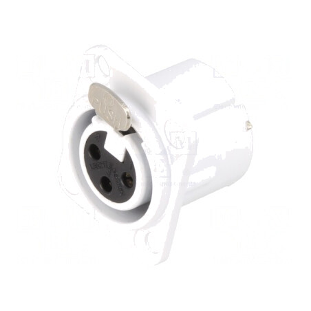 Soclu XLR Mamă 3 Pini Alb 16A 19x24mm | Electronic-mag.ro | Componente Electronice
