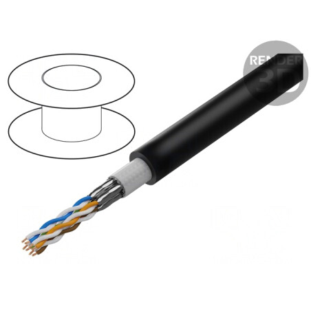 Cablu ETHERLINE® ROBUST 4x2x23AWG Negru 8,7mm | Electronic-mag.ro | Componente Electronice