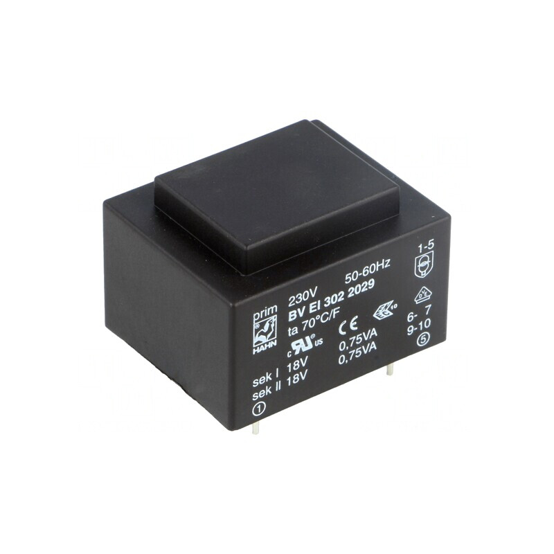 Transformator încapsulat 1,5VA 230V 18V PCB | Electronic-mag.ro | Componente Electronice