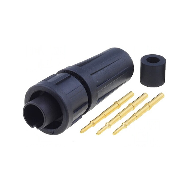Mufă Conector Circular EN2 3 Pin 6.5A Lipire pe Cablu | Electronic-mag.ro | Componente Electronice