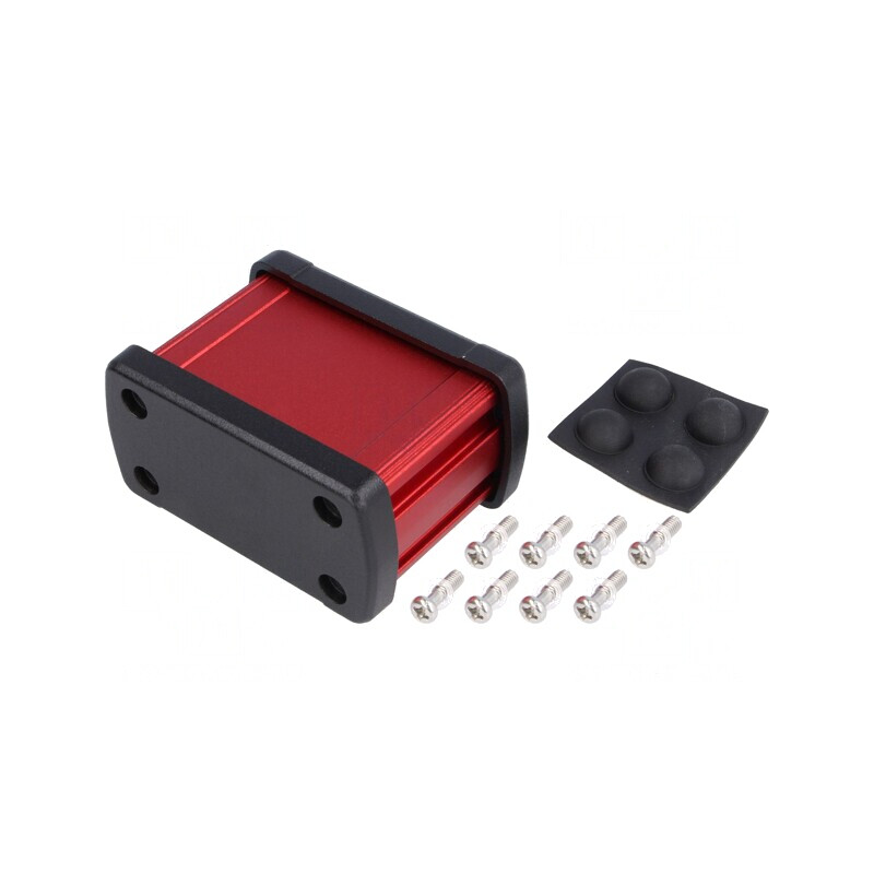 Carcasă universală aluminiu roșu 68.7mm x 49mm x 35.2mm | Electronic-mag.ro | Componente Electronice