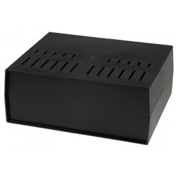 Carcasă ventilată neagră 294x217x120 mm | Electronic-mag.ro | Componente Electronice