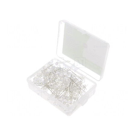 Set 100 LED-uri 5mm Alb Natural 20mA 3V | Electronic-mag.ro | Componente Electronice