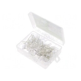 Set 100 LED-uri THT 5mm Albe 2,7-3,4V 20mA Cu Cutie | Electronic-mag.ro | Componente Electronice