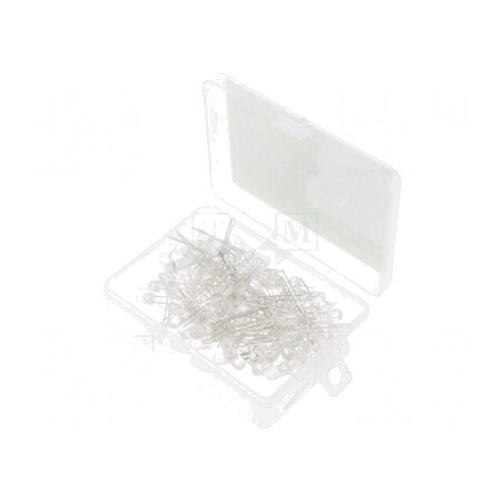 Set 100 LED-uri 5mm Alb Rece 2,7-3,4V Cutie Plastic | Electronic-mag.ro | Componente Electronice