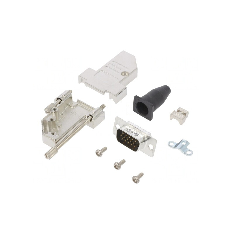 Conector D-Sub 15-Pini Tată 45° Lipire Gold | Electronic-mag.ro | Componente Electronice