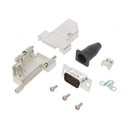 Conector D-Sub 15-Pini Tată 45° Lipire Gold | Electronic-mag.ro | Componente Electronice