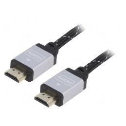 Cablu HDMI 1.4 textil 5m negru | Electronic-mag.ro | Componente Electronice