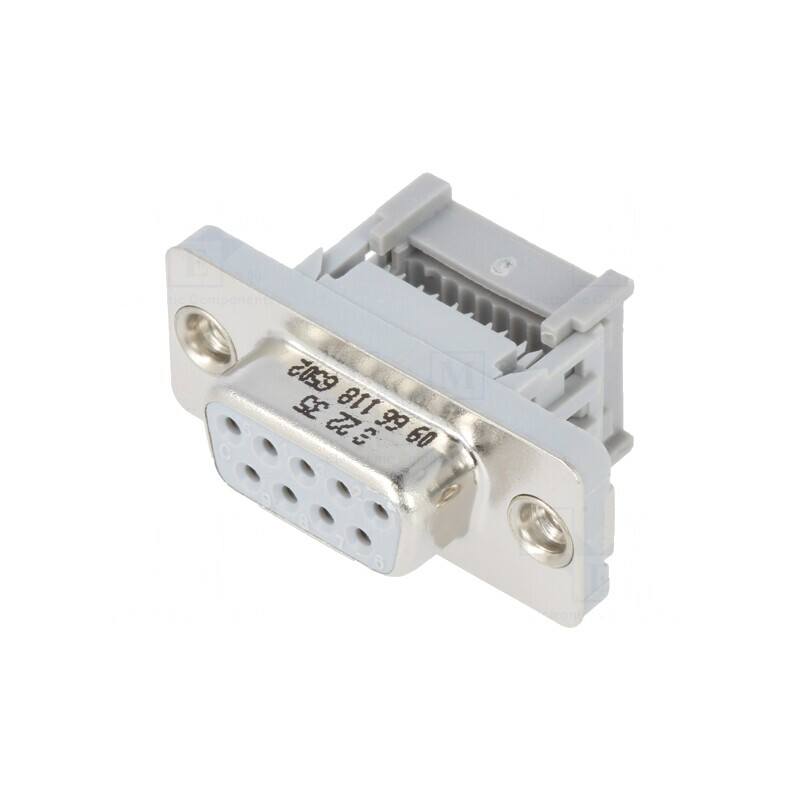 Mufă Mamă D-Sub 9 PIN pentru Cablu-Bandă IDC 1,27mm UNC 4-40 | Electronic-mag.ro | Componente Electronice