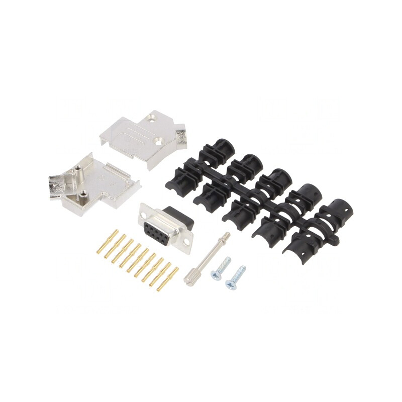 Mufă D-Sub 9-Pin Mamă Crimpată Neagră | Electronic-mag.ro | Componente Electronice