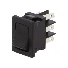 Comutator Rocker DPDT ON-ON 10A 125V Negru pentru Lipit | Electronic-mag.ro | Componente Electronice