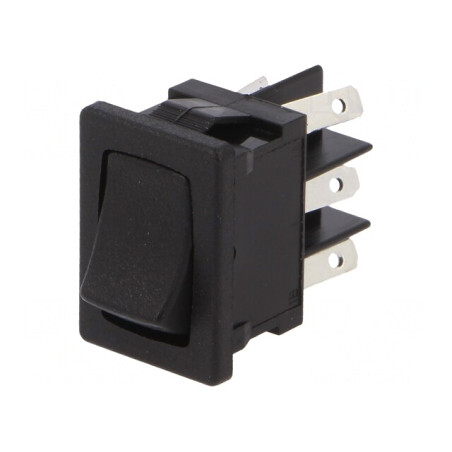 Comutator Rocker DPDT ON-ON 10A 125V Negru pentru Lipit | Electronic-mag.ro | Componente Electronice