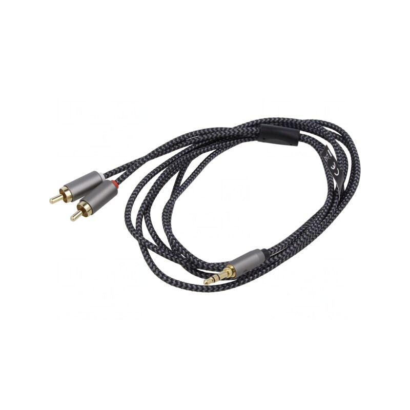 Cablu Jack 3.5mm la RCA 2m Aurit PVC | Electronic-mag.ro | Componente Electronice