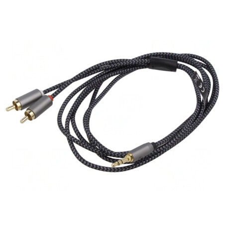 Cablu Jack 3.5mm la RCA 2m Aurit PVC | Electronic-mag.ro | Componente Electronice