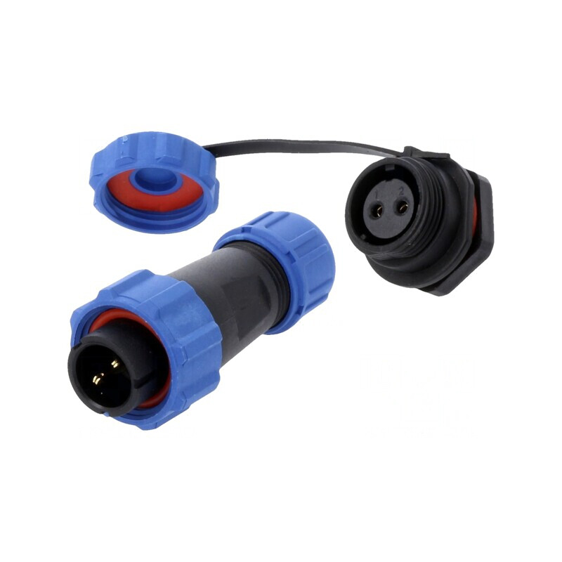 Conector Circular Tată-Mamă 2 PIN 5A IP67 500V Lipire | Electronic-mag.ro | Componente Electronice