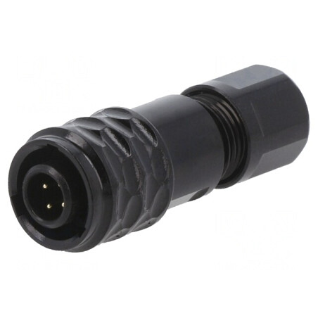 Mufă SA6 tată 4 PIN IP67 3A 30V Lipire pe Cablu | Electronic-mag.ro | Componente Electronice