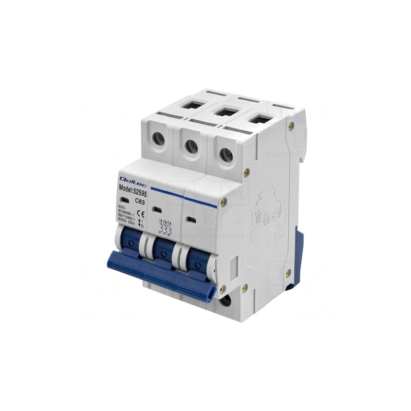 Întrerupător de Supracurent Tripolar pentru Șină DIN | Electronic-mag.ro | Componente Electronice