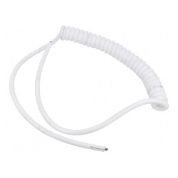 Cablu Spiralat Alb PUR 2x1mm² 300V/500V | Electronic-mag.ro | Componente Electronice