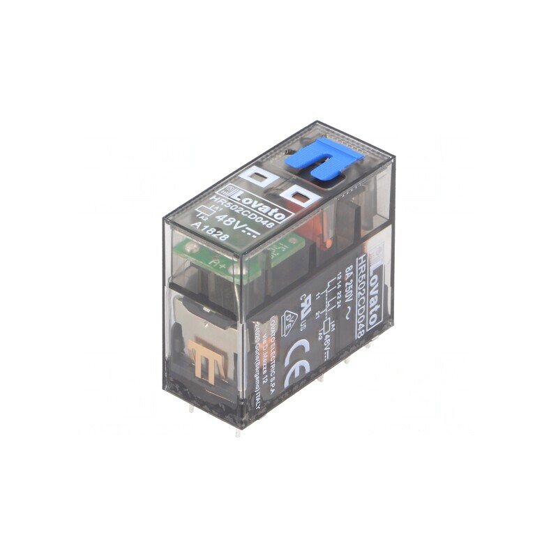 Releu Electromagnetic DPDT 48VDC 8A 250VAC cu Soclu | Electronic-mag.ro | Componente Electronice