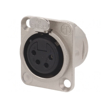 Soclu XLR Mamă 4 Pin pentru Montare pe Panou | Electronic-mag.ro | Componente Electronice
