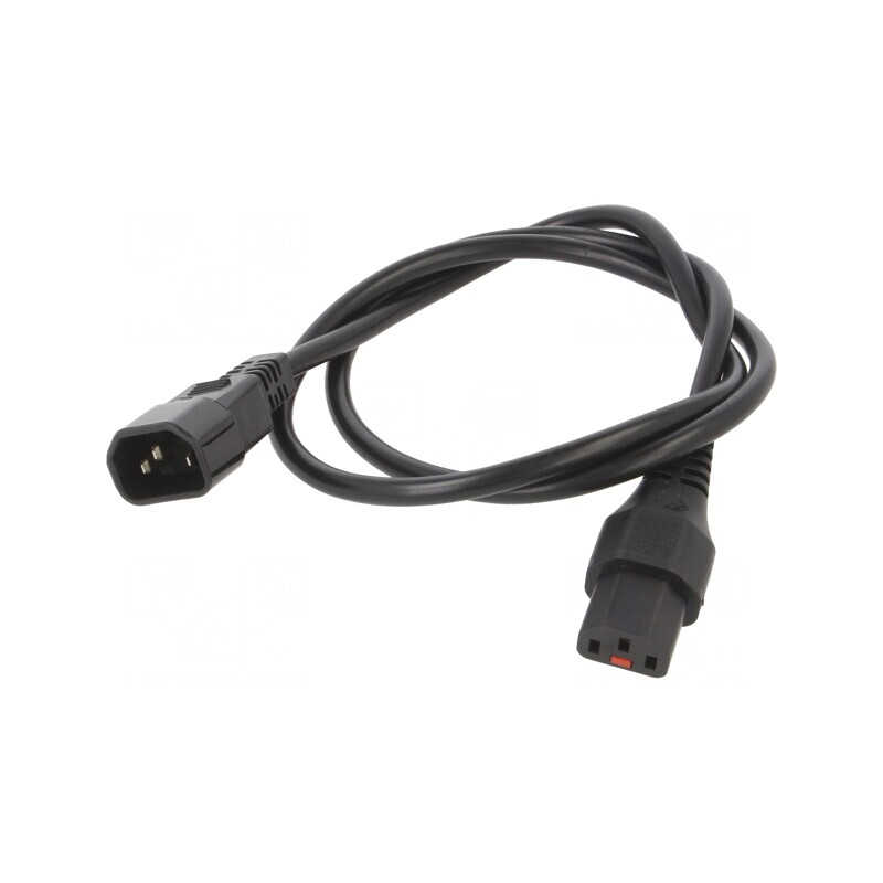 Cablu Blocare IEC LOCK 1m Negru C13-C14 | Electronic-mag.ro | Componente Electronice