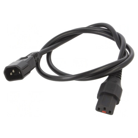 Cablu Blocare IEC LOCK 1m Negru C13-C14 | Electronic-mag.ro | Componente Electronice