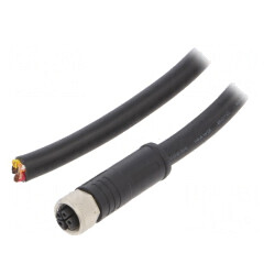 Mufă M12 PIN 5 mamă cu manșon și cablu 1m | Electronic-mag.ro | Componente Electronice