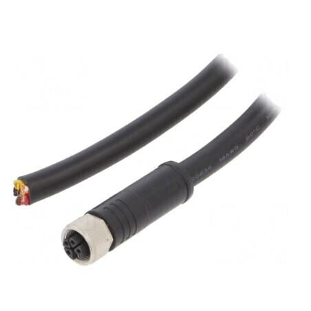 Mufă M12 PIN 5 mamă cu manșon și cablu 1m | Electronic-mag.ro | Componente Electronice