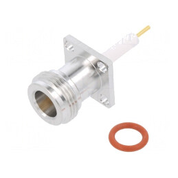 Soclu N mamă 50Ω PTFE aurit alamă | Electronic-mag.ro | Componente Electronice