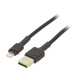 Cablu USB 2.0 Apple Lightning 1,2m Negru | Electronic-mag.ro | Componente Electronice