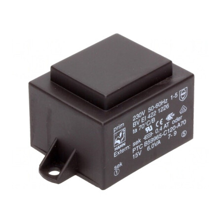 Transformator Încapsulat 6VA 230V 15V 400mA PCB | Electronic-mag.ro | Componente Electronice