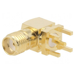 Soclu SMA 90° PTFE Aurit pentru PCB | Electronic-mag.ro | Componente Electronice